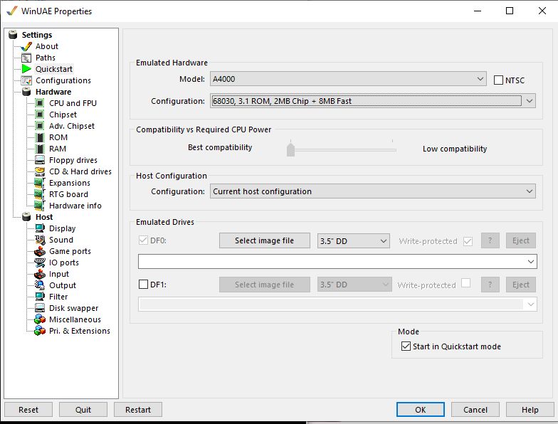 дайте тутор что делать если в winuae запускается kickstart 1.3 301485-0